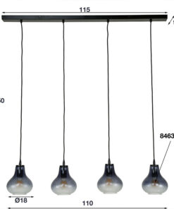 Fracture Glazen Hanglamp 4-lichts