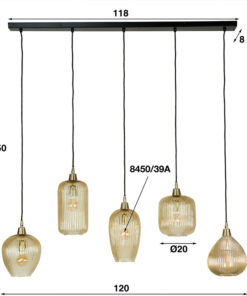 Linear 5-lichts hanglamp
