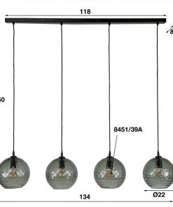 Ripple 4-lichts rond hanglamp