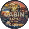 What happens in the cabin - metalen bord