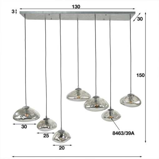 Mammatus 7-lichts hanglamp recht