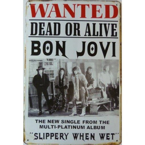 Bon Jovi wanted - metalen bord