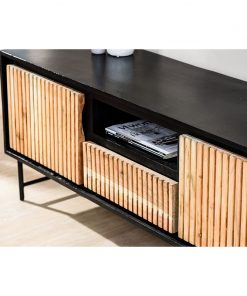 Wodan tv meubel industrieel zwart 140cm acacia