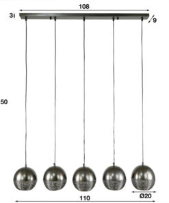 nuclo 5-lichts hanglamp